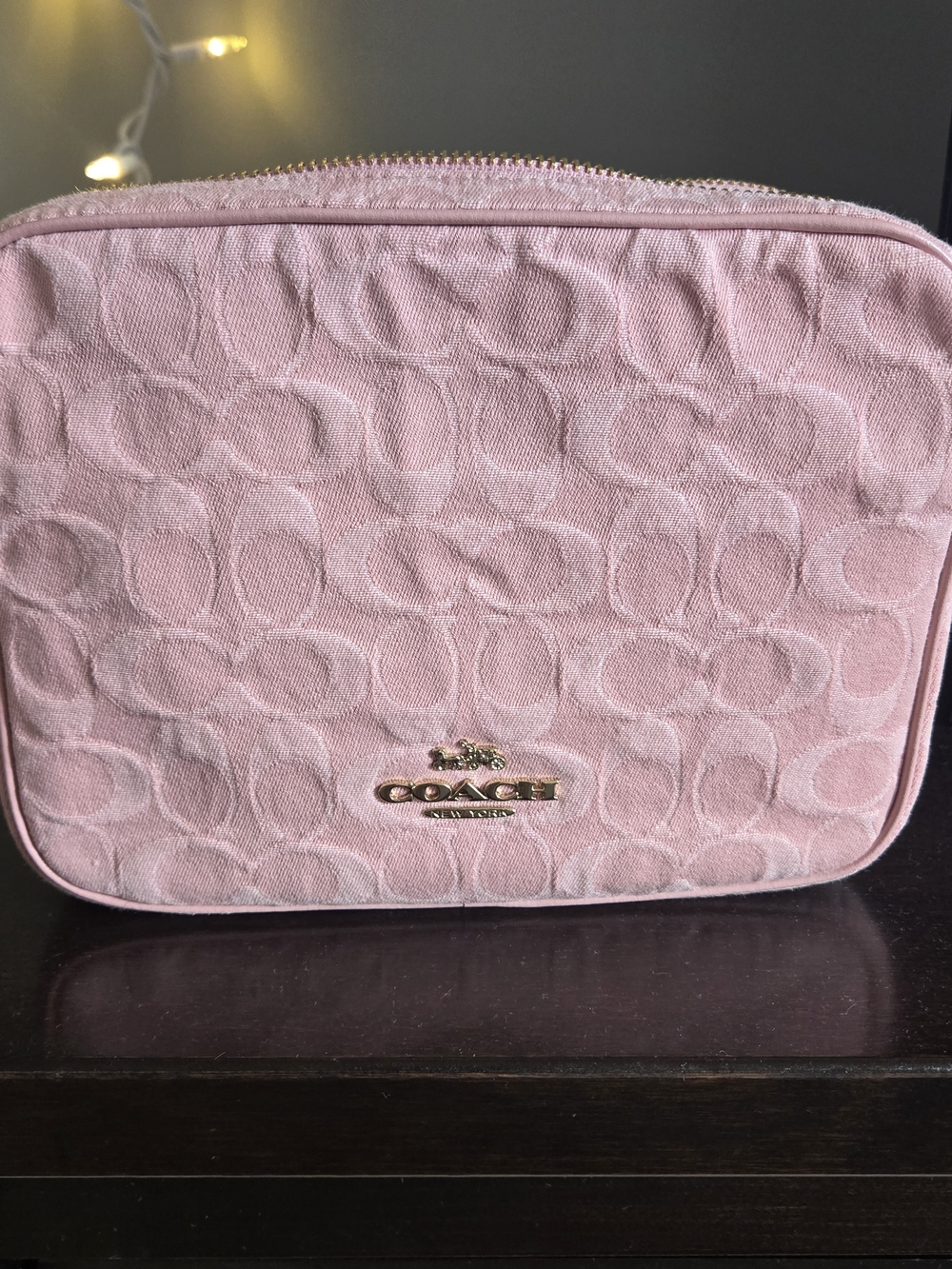 Coach Carey Crossbody Bag In Signature Denim - Pink